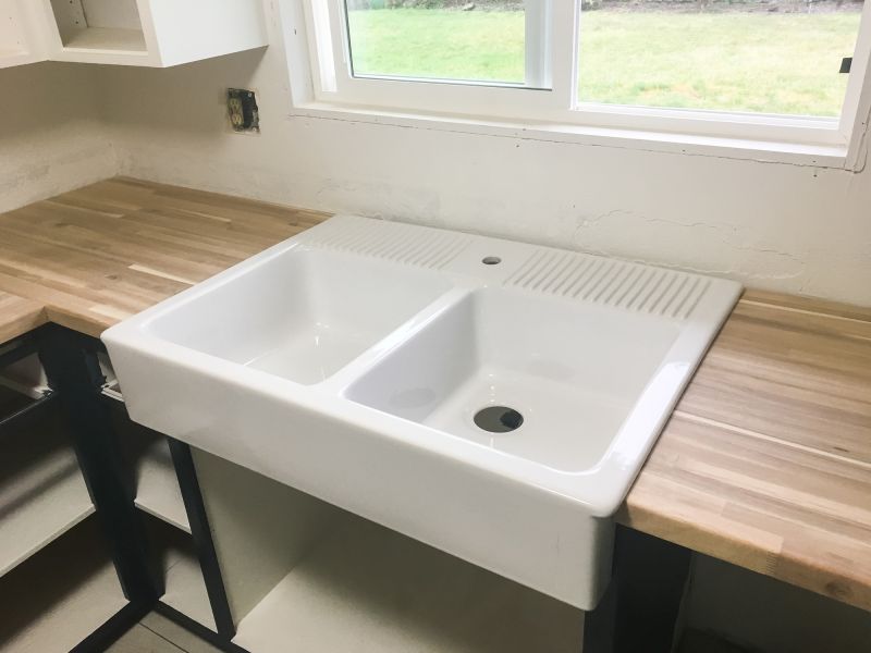 Country Sink Installation in Summer